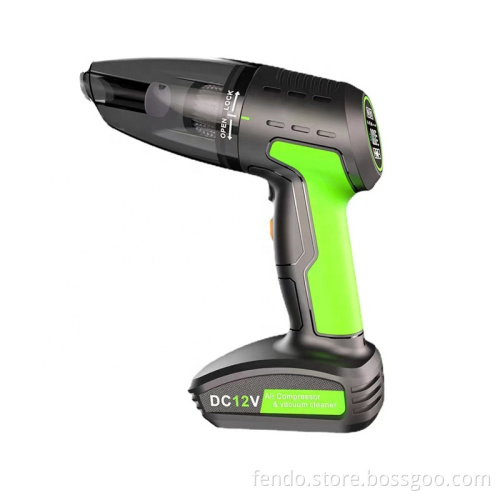 Portable Car Vacuum Cleaner: Four-in-One Tire Inflator and Pressure Sensor